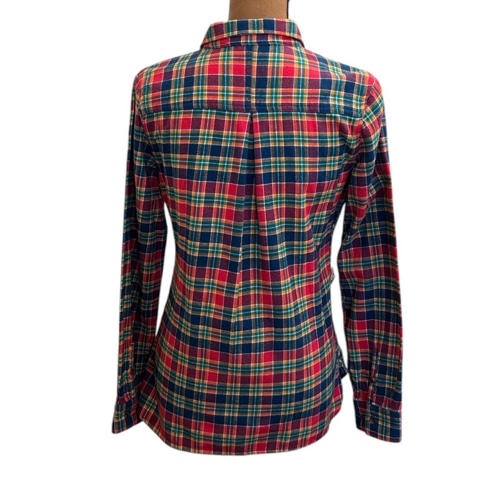 Woolrich Flannel Plaid Blue Red Long Sleeve‎ Button Down Cotton Shirt Size Small - Picture 3 of 8